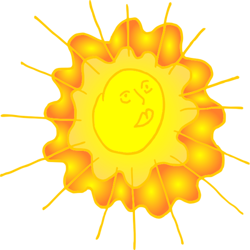 Shining sun caricature clip art